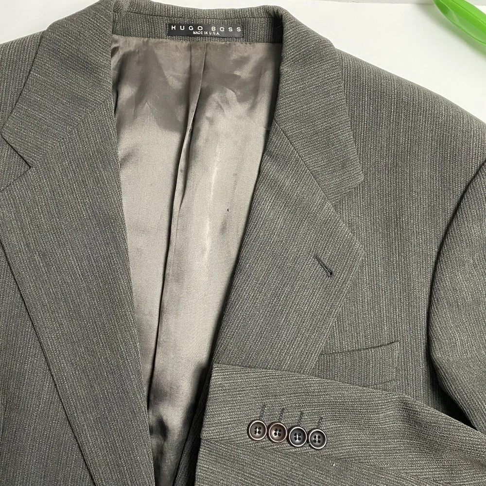 Hugo Boss Blazer Mens 40R Gray‎ Apollon Akropolis Wool Blend 2 Button Sport Coat